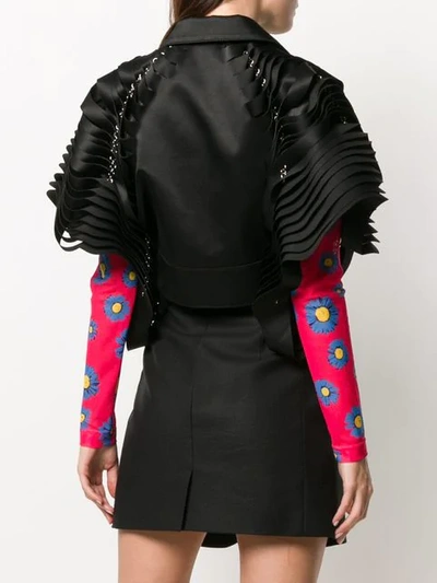 Shop Comme Des Garçons Cropped Biker Jacket In Black