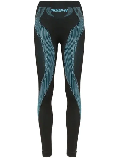 Shop Misbhv Knit Sports Leggings In Black ,blue