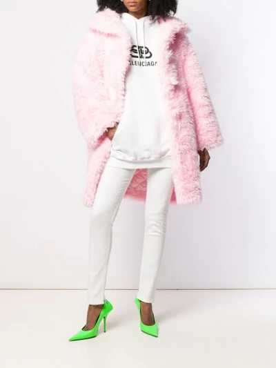 Shop Balenciaga Swing Coat In 2962 Pink