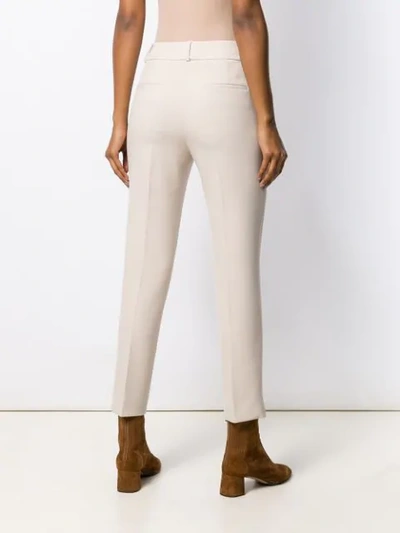 Shop Peserico Slim Fit Trousers In Neutrals