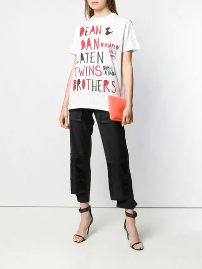 Shop Dsquared2 Graphic Slogan T-shirt In White