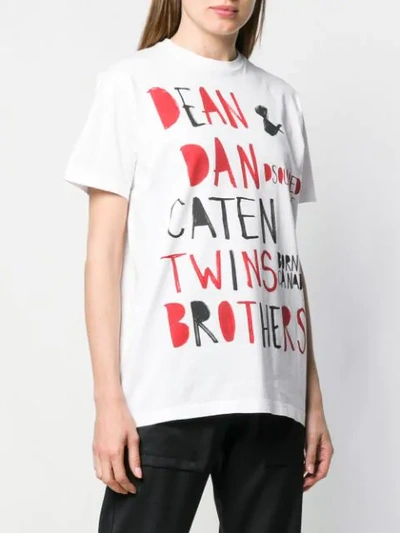 Shop Dsquared2 Graphic Slogan T-shirt In White