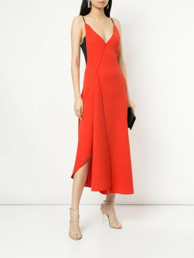 ROLAND MOURET ASYMMETRIC CAMI DRESS - 橘色