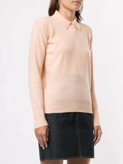 Pre-owned Chanel Cashmere Buttoned Jumper In Pink