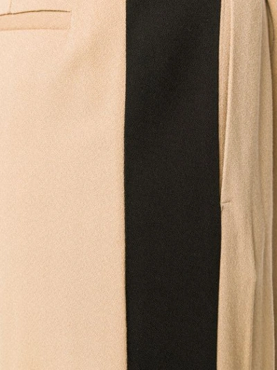 Shop Msgm Side Stripe Detail Trousers In Neutrals