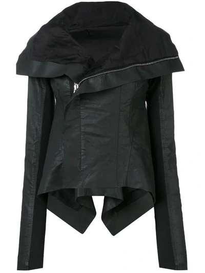 Shop Rick Owens Coated Biker Jacket In 09 Black