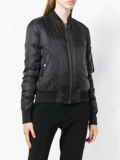 Shop Rick Owens Zipped Bomber Jacket In Black