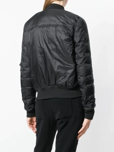 Shop Rick Owens Zipped Bomber Jacket In Black