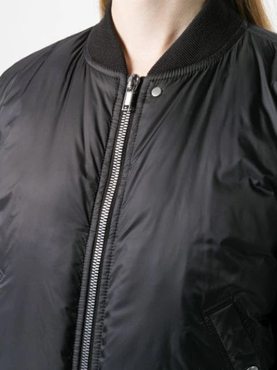 Shop Rick Owens Zipped Bomber Jacket In Black