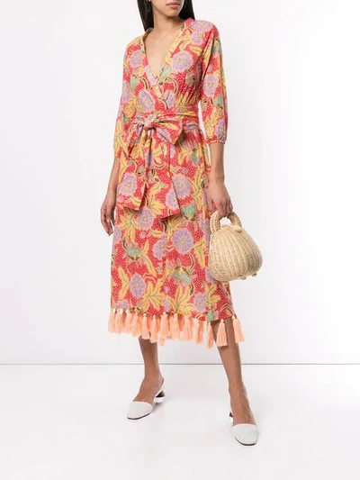 Shop Rhode Belted Floral Print Dress In Multicolour