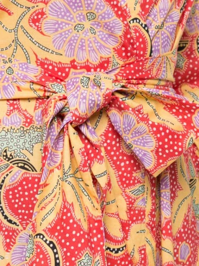 Shop Rhode Belted Floral Print Dress In Multicolour