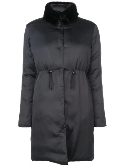 Shop Giambattista Valli Detachable Collar Coat In Black