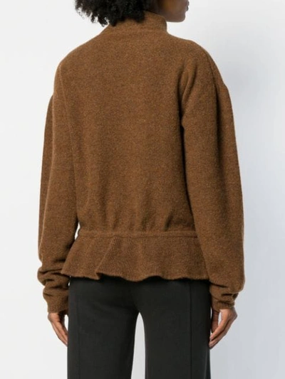 Shop Lemaire Asymetrical Cardigan In 427 Rust
