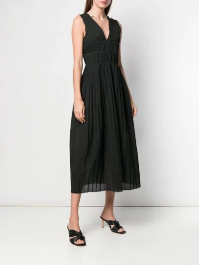 Shop Alysi Micro Pleated Midi Dress - Black