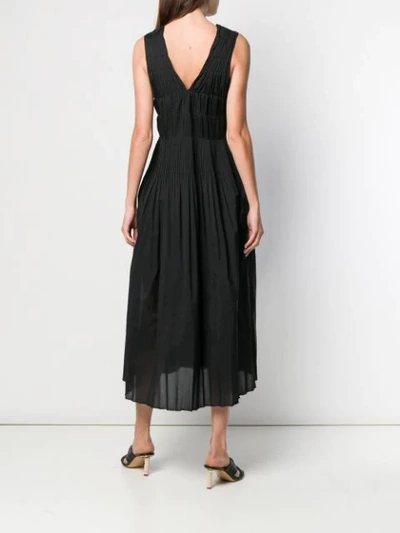 Shop Alysi Micro Pleated Midi Dress - Black