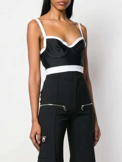 Shop Balmain Contrast Trim Bralette Top In Black