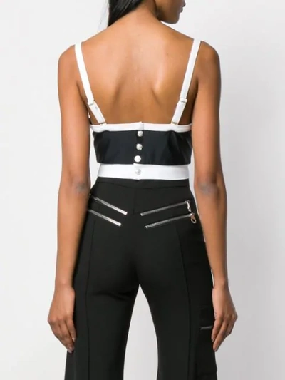 Shop Balmain Contrast Trim Bralette Top In Black