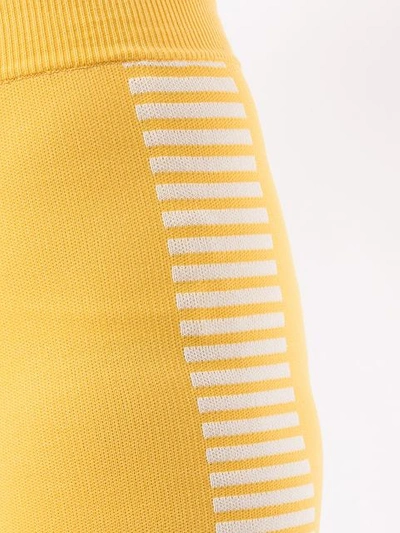 Shop Nagnata Yoni Side Stripe Compression Shorts In Lemon Cream