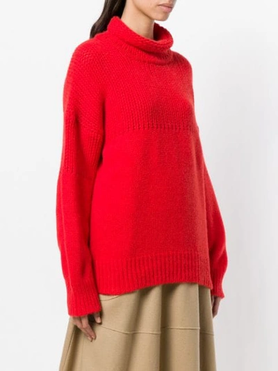 Shop Jil Sander Chunky Knit Jumper In Red
