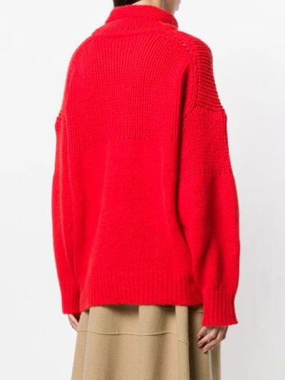 Shop Jil Sander Chunky Knit Jumper In Red