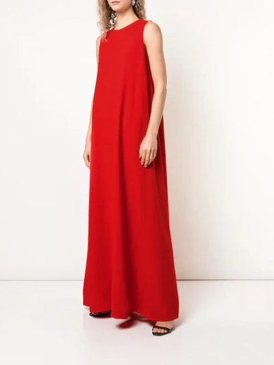 Shop Oscar De La Renta Carmine Sleeveless Dress In Red
