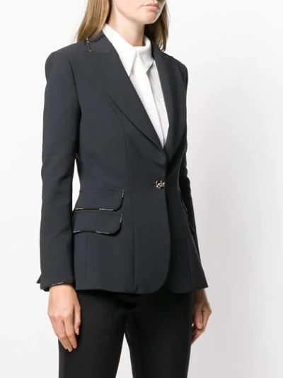 Shop Elisabetta Franchi Single Button Blazer In Black