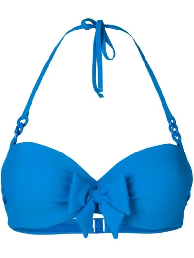 Shop Marlies Dekkers Papillon Plunge Balcony Bikini Top In Blue