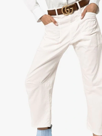 Shop Nili Lotan Drop-crotch Utility Trousers In Neutrals