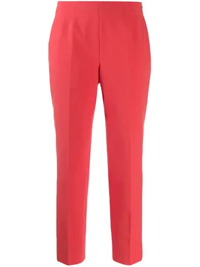 Shop Piazza Sempione Mid-rise Cropped Trousers In Pink