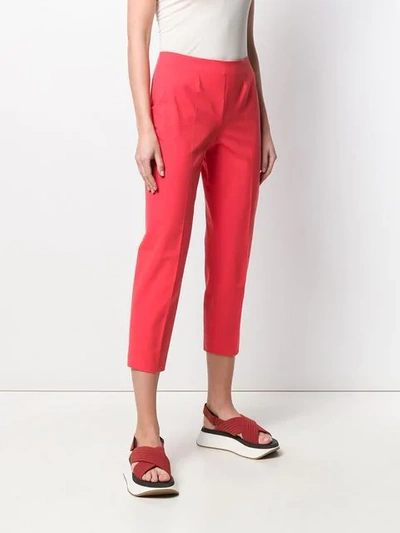 Shop Piazza Sempione Mid-rise Cropped Trousers In Pink