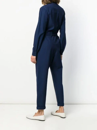 Shop Apc Belted Boiler Suit In Ial Indigo Delave