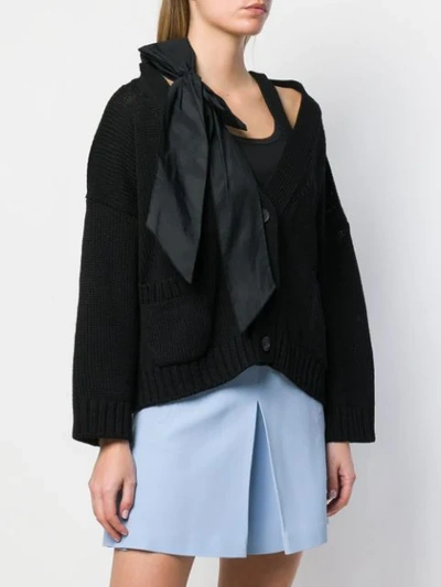 Shop N°21 Bow Knitted Cardigan In Black