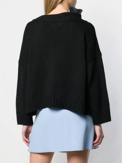 Shop N°21 Bow Knitted Cardigan In Black