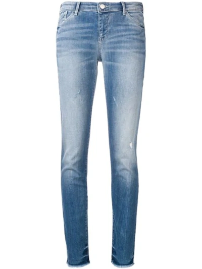 Shop Emporio Armani Low Rise Skinny Jeans In Blue