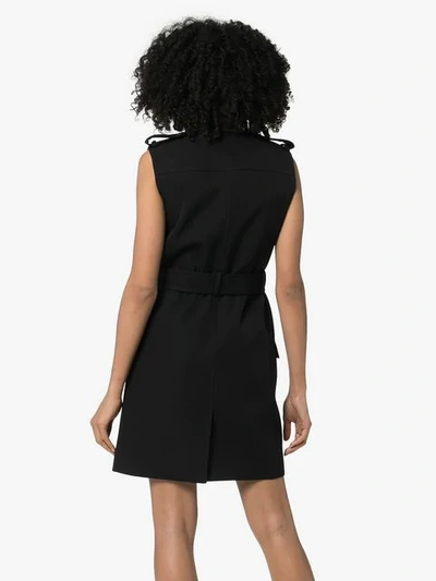 Shop Givenchy Belted Double Breasted Dress - Black