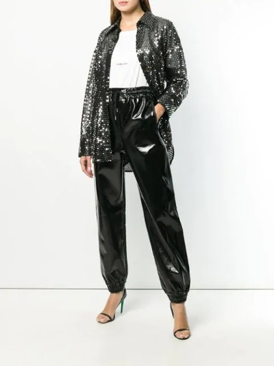 Shop Msgm Sequined Shirt In Black