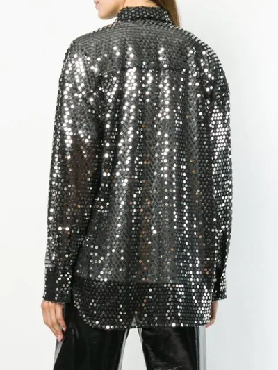 Shop Msgm Sequined Shirt In Black