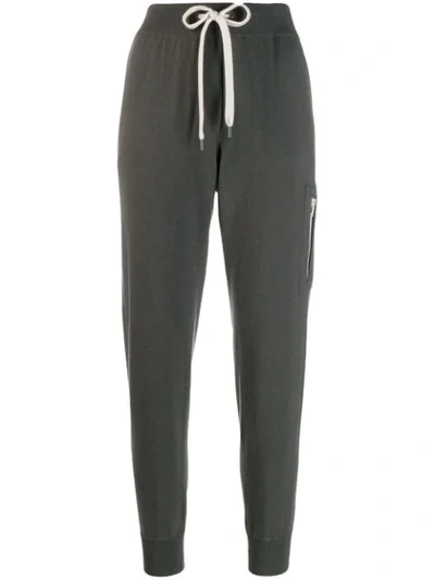 Shop Brunello Cucinelli Knitted Track Pants In Grey