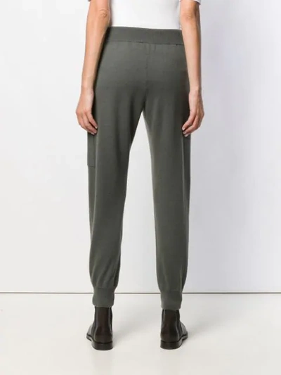 Shop Brunello Cucinelli Knitted Track Pants In Grey