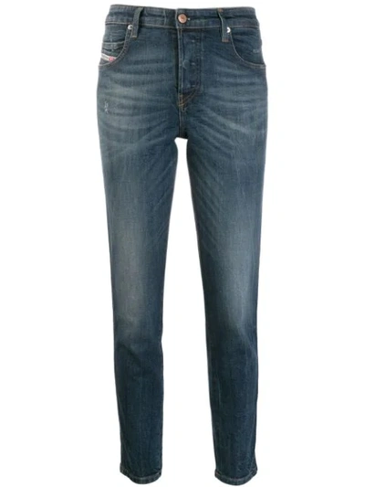 Shop Diesel Babhila Slim-leg Jeans In Blue