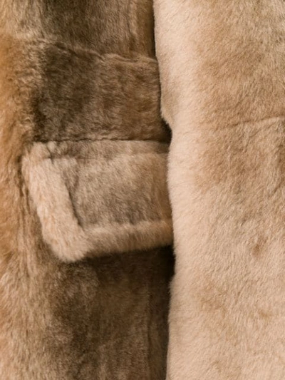 Shop Yves Salomon Lacon Lambskin Coat In Neutrals