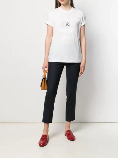 Shop Brunello Cucinelli 'speak Kind Words' T-shirt In Cx690 Bianco