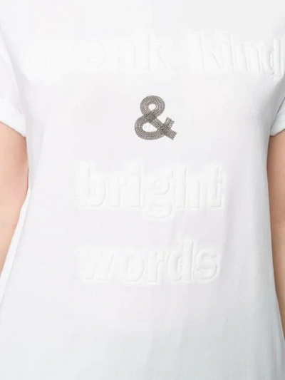 Shop Brunello Cucinelli 'speak Kind Words' T-shirt In Cx690 Bianco