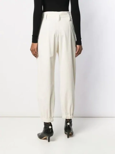 Shop Brunello Cucinelli High-waist Corduroy Trousers In White