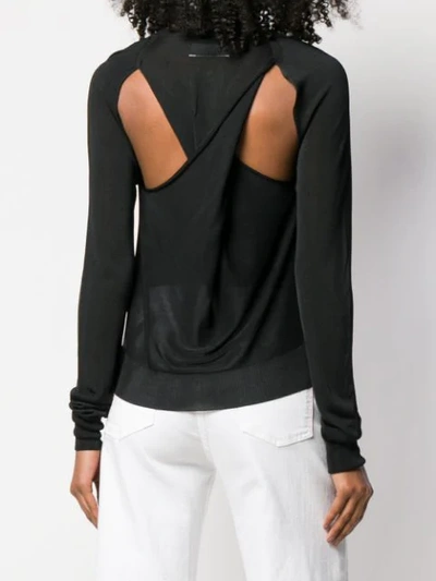 Shop Mm6 Maison Margiela Cutout Back Sweater In Black