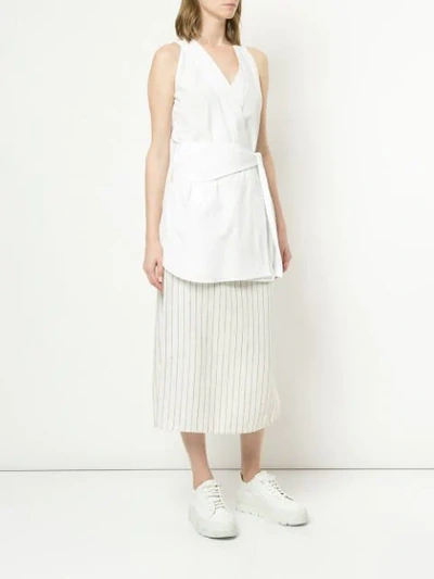 Shop Monographie Kimono Sleeveless Top In White