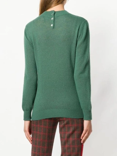 Shop Apc A.p.c. Buttoned Knitted Top - Green