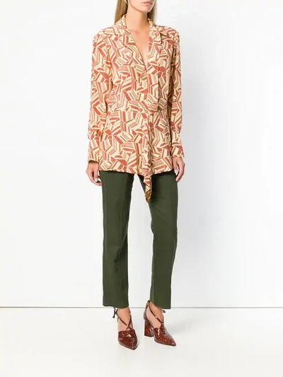 Shop Chloé Geometric Print Blouse In Yellow