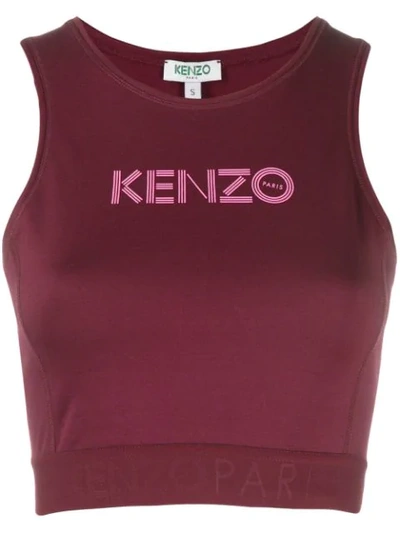 Shop Kenzo Cropped Logo Top In Purple