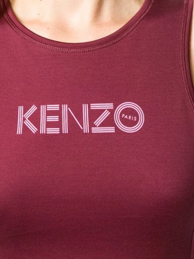 Shop Kenzo Cropped Logo Top In Purple